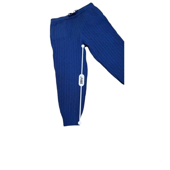 Polo Ralph Lauren Womens Cable Knit Cashmere/Wool Blend Joggers Navy Blue L NWT - Picture 4 of 7